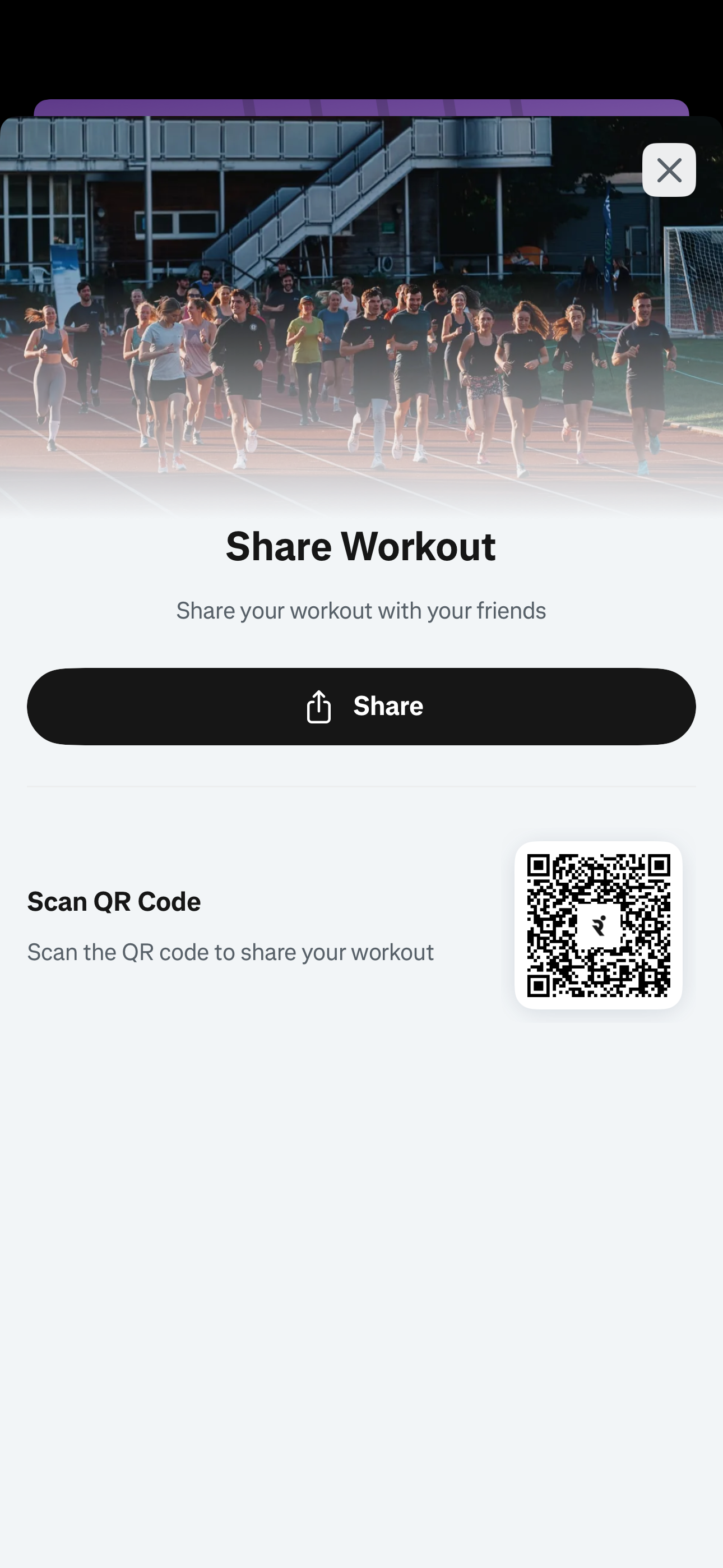 Workout — Share Sheet