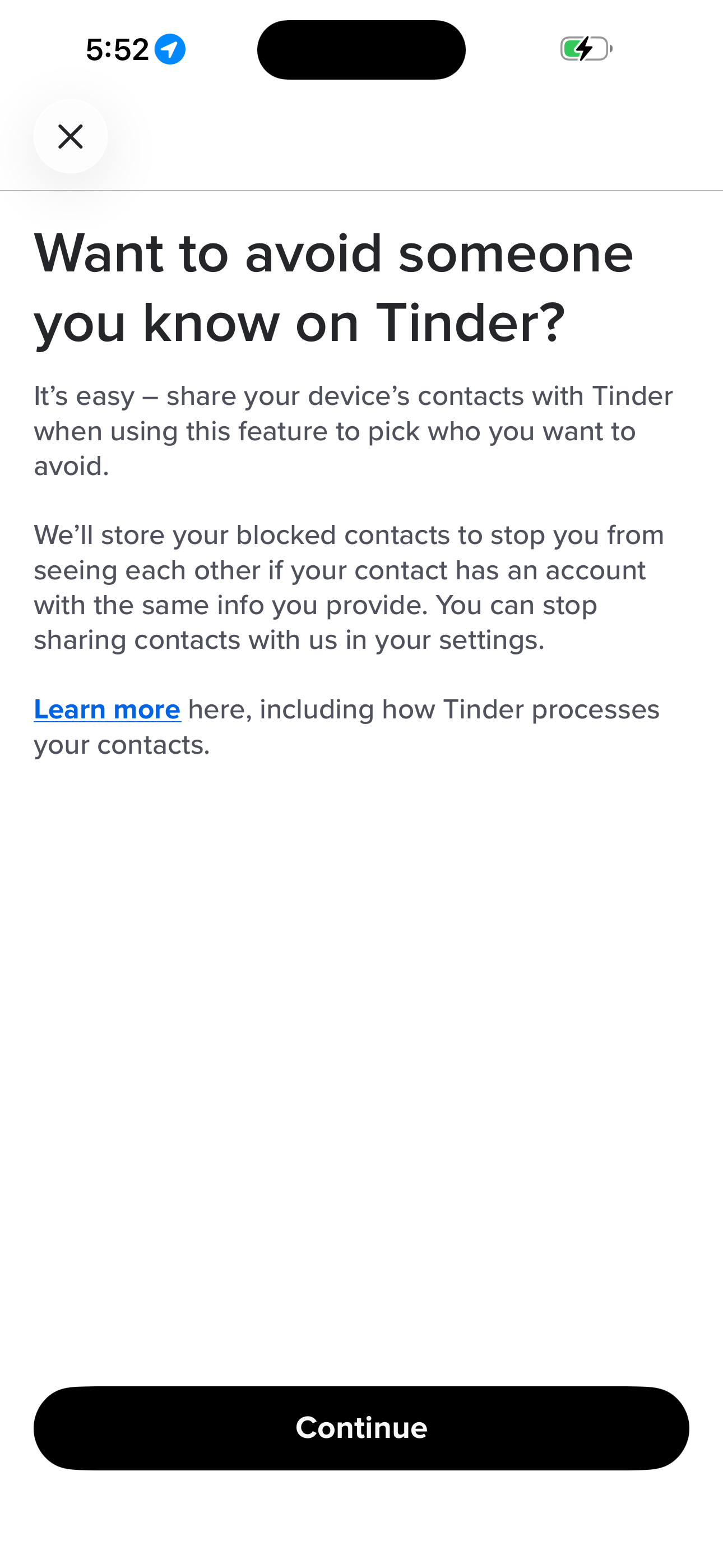Onboarding — Block Contacts (Avoid)