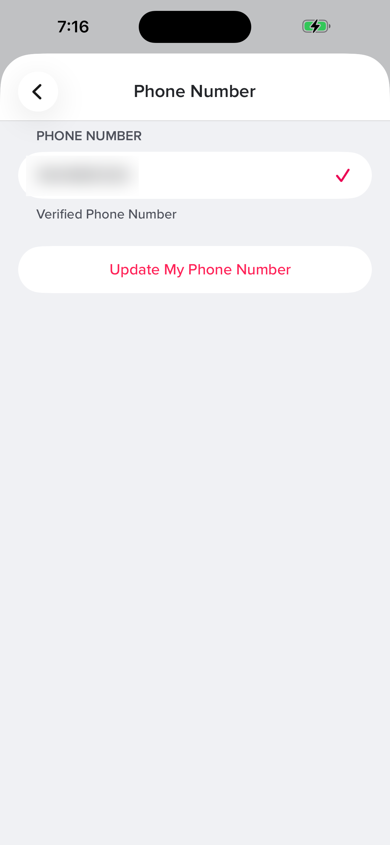 Settings — Phone Number