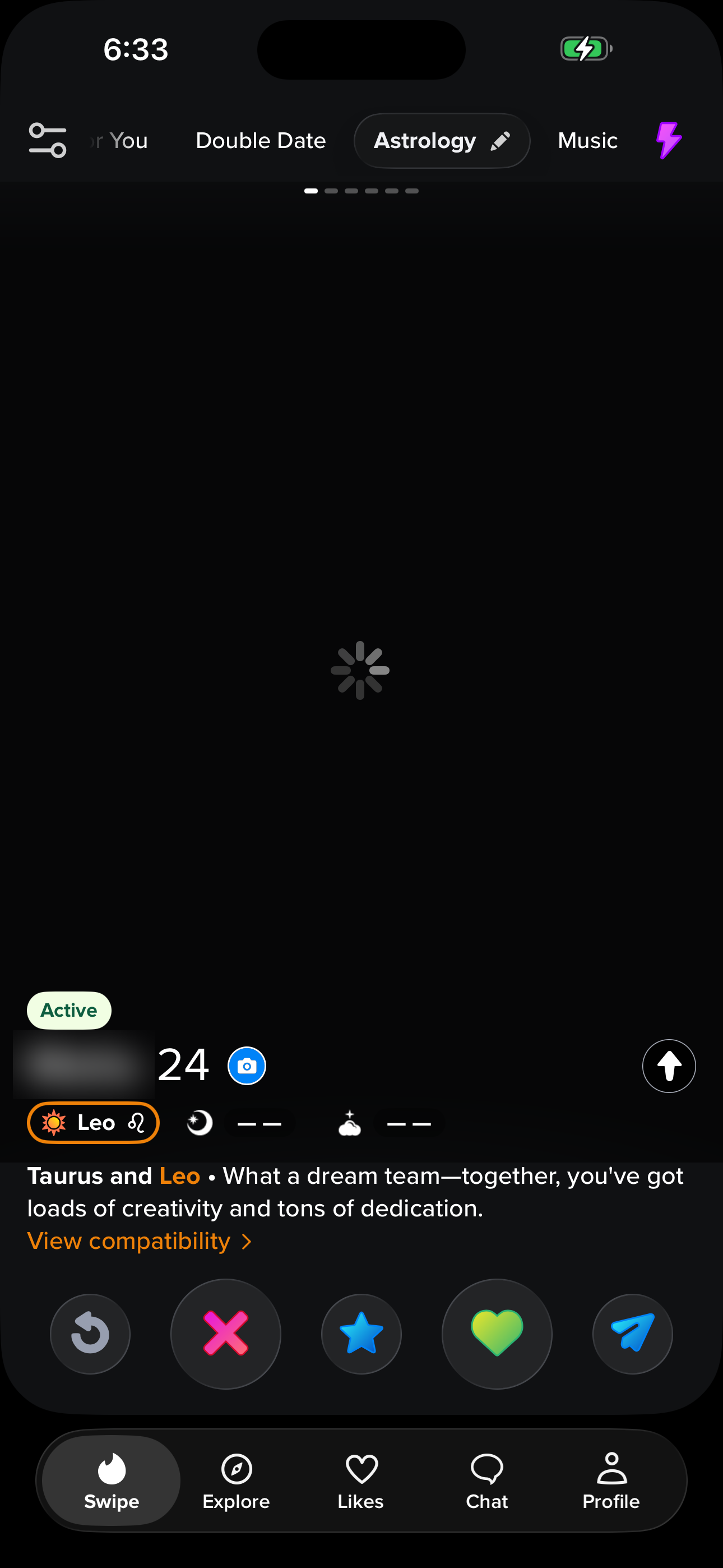 Swipe Deck — Astrology Mode