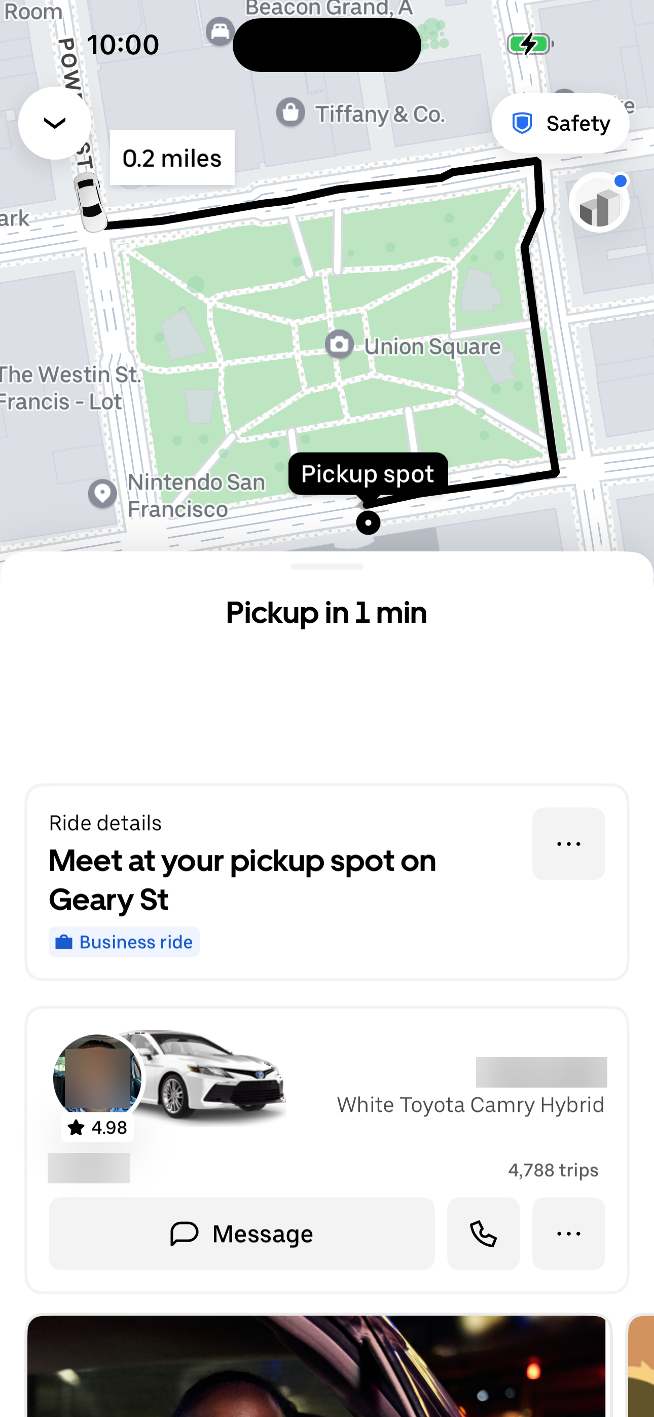 Active ride — driver matched