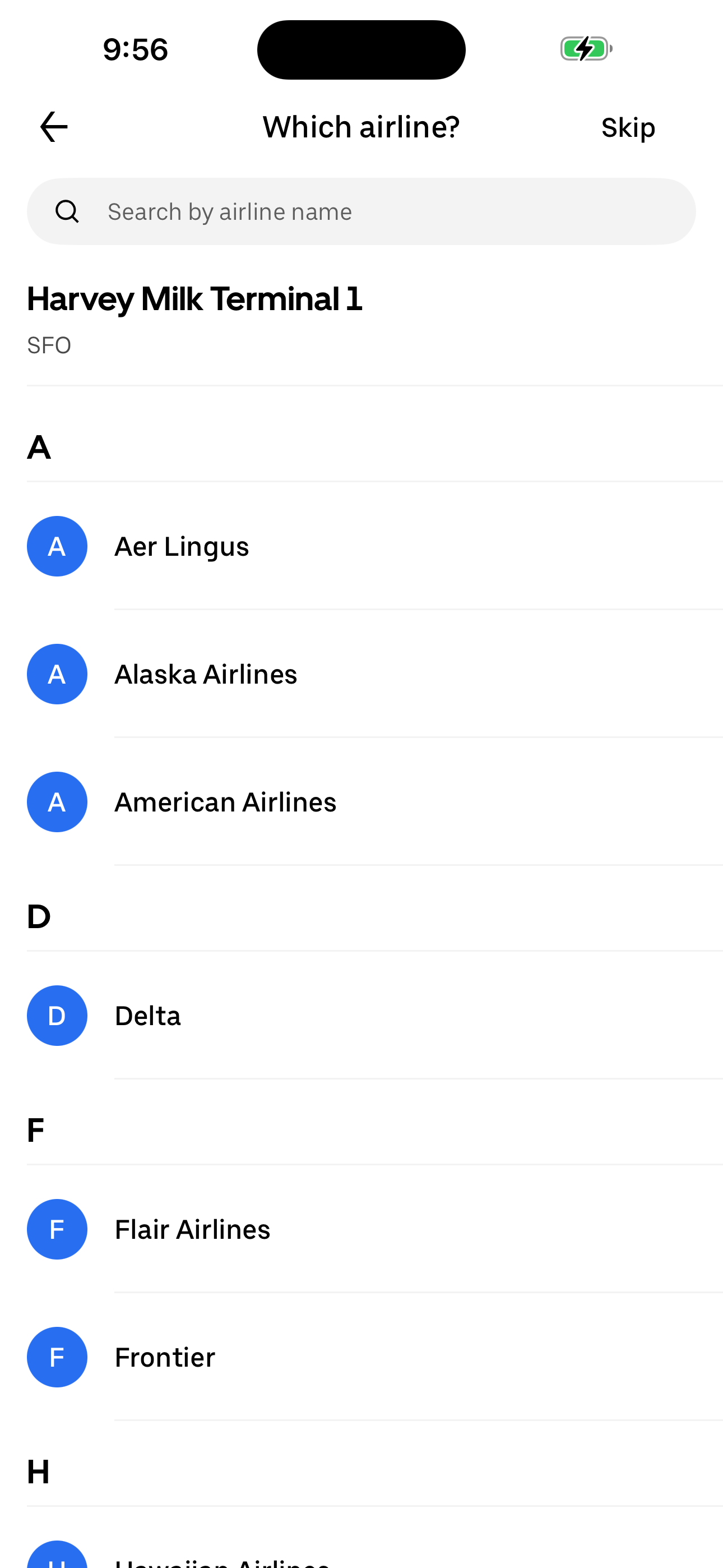 Which airline? (airport dropoff refinement)