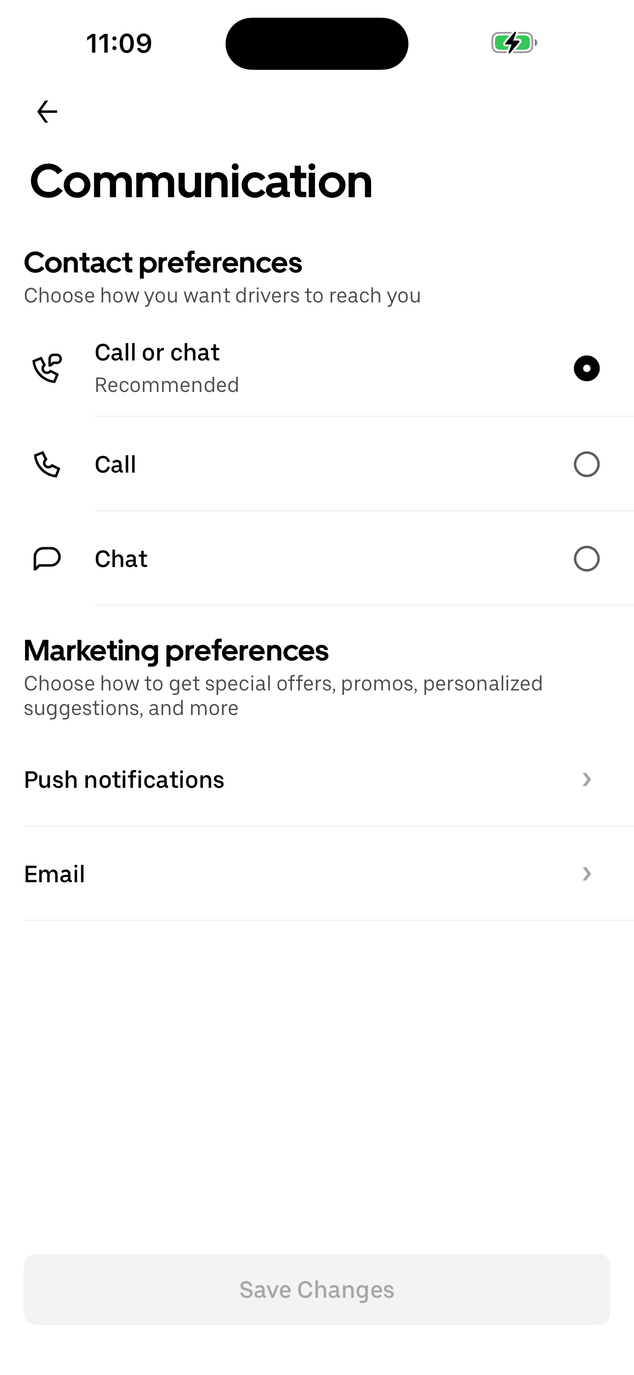 Communication preferences