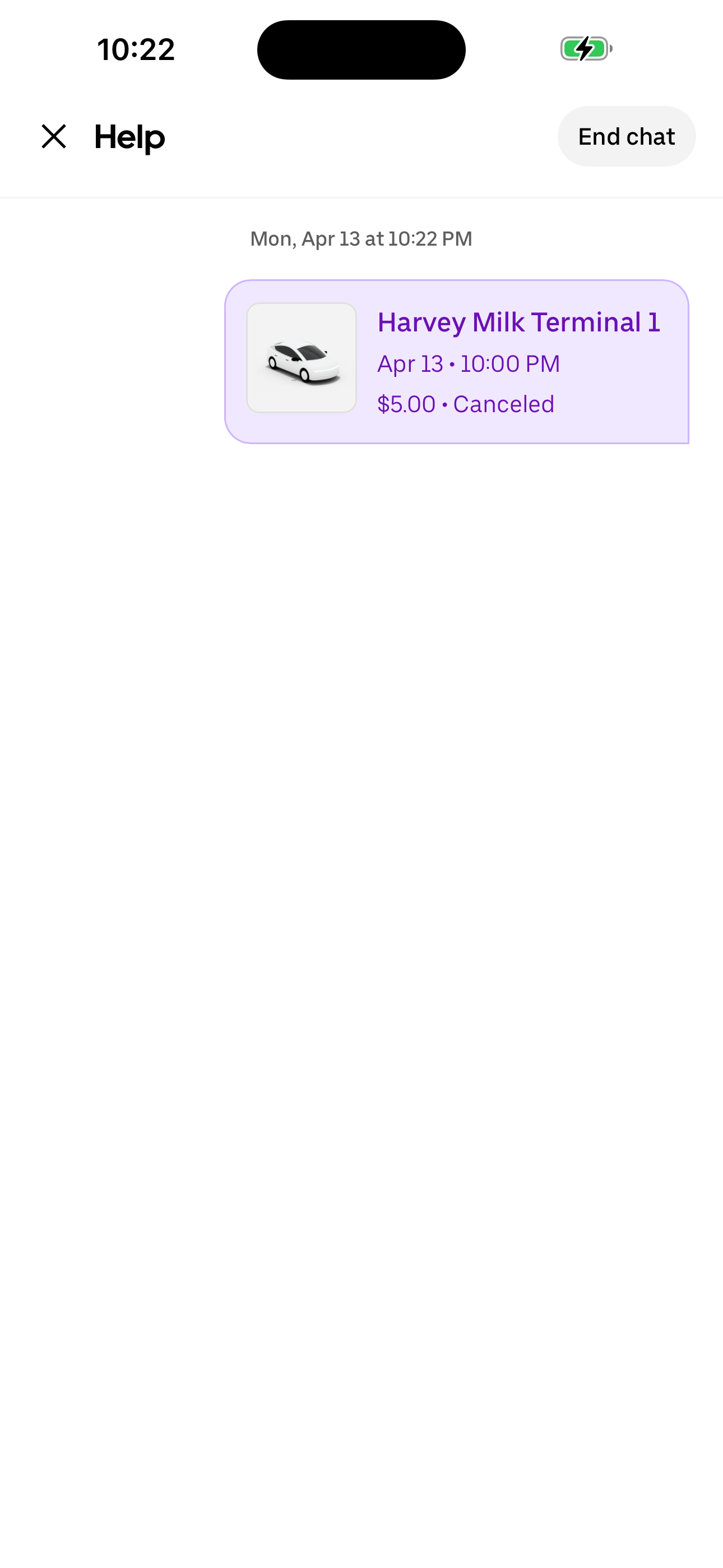 Help chat (ride-specific)