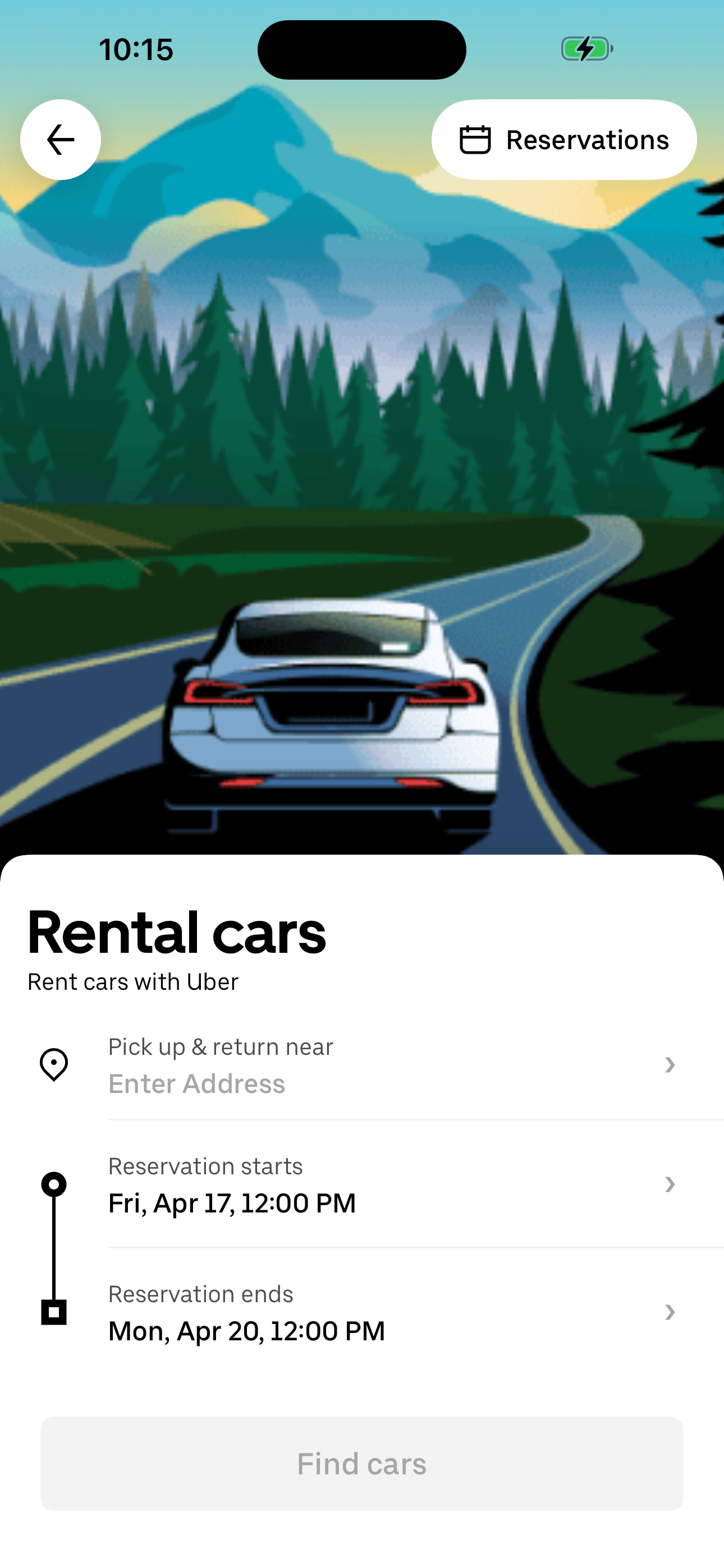 Rental Cars landing