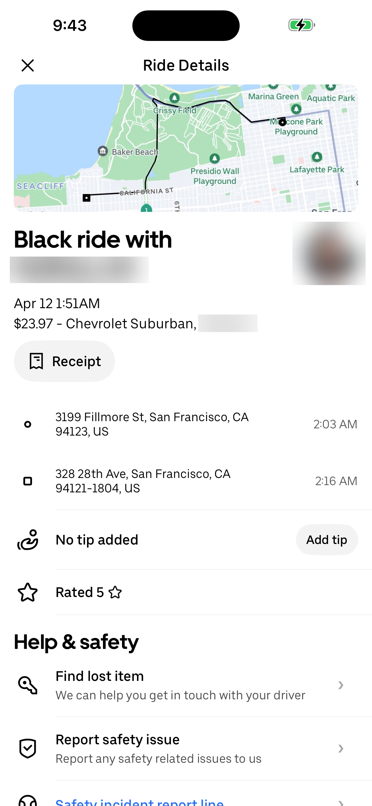 Ride Details (past trip)