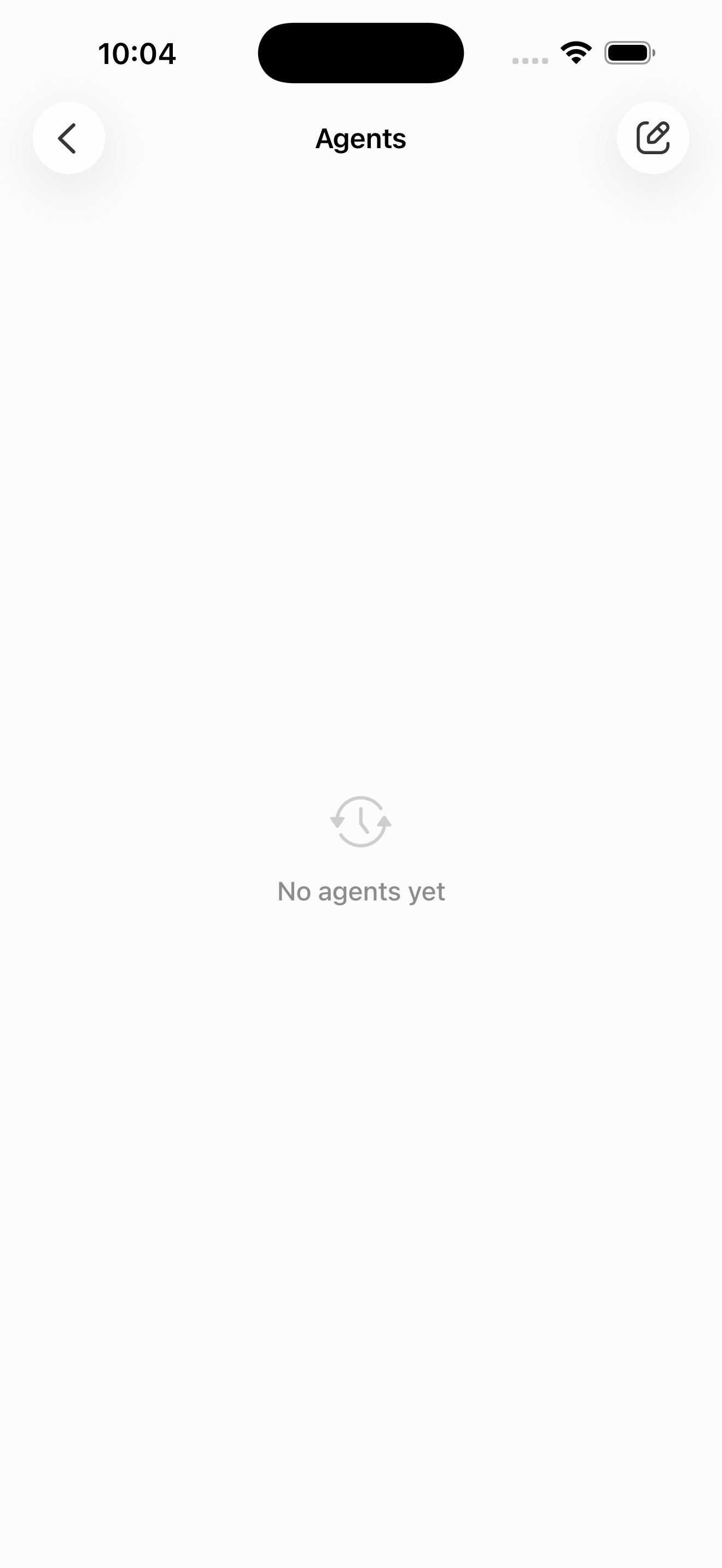 Create — Agents list (empty)