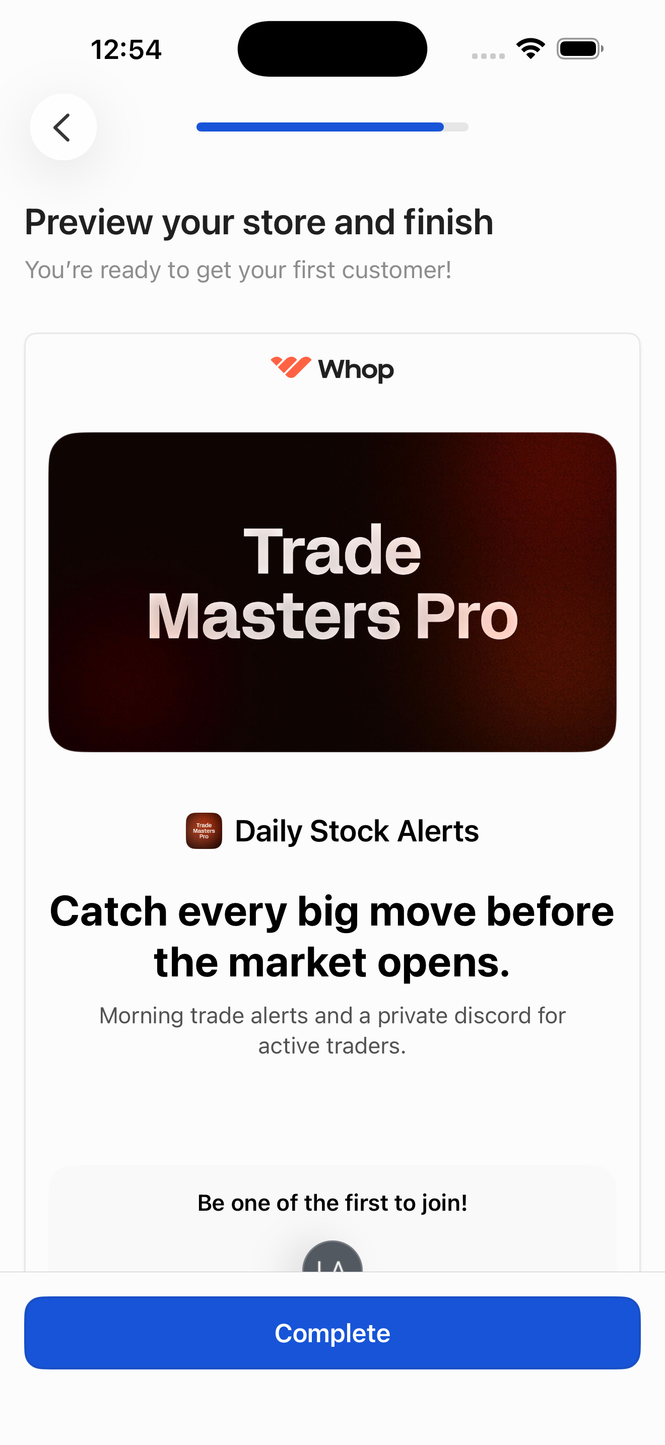 Create product — final: preview & complete