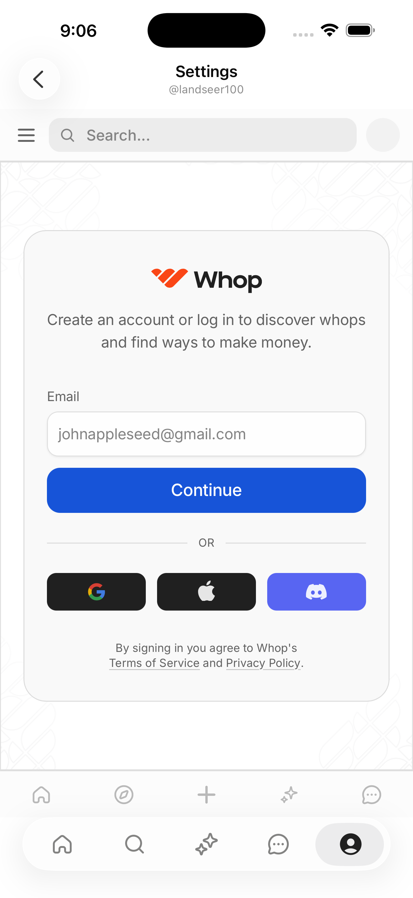 Settings — Re-auth required (Account security)