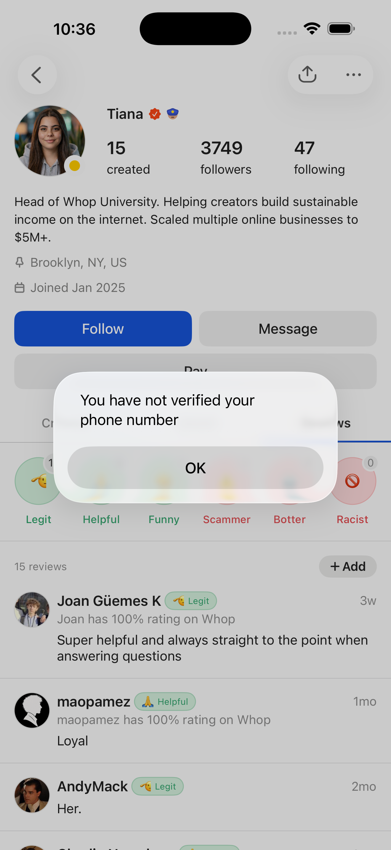 Alert — Phone verification required