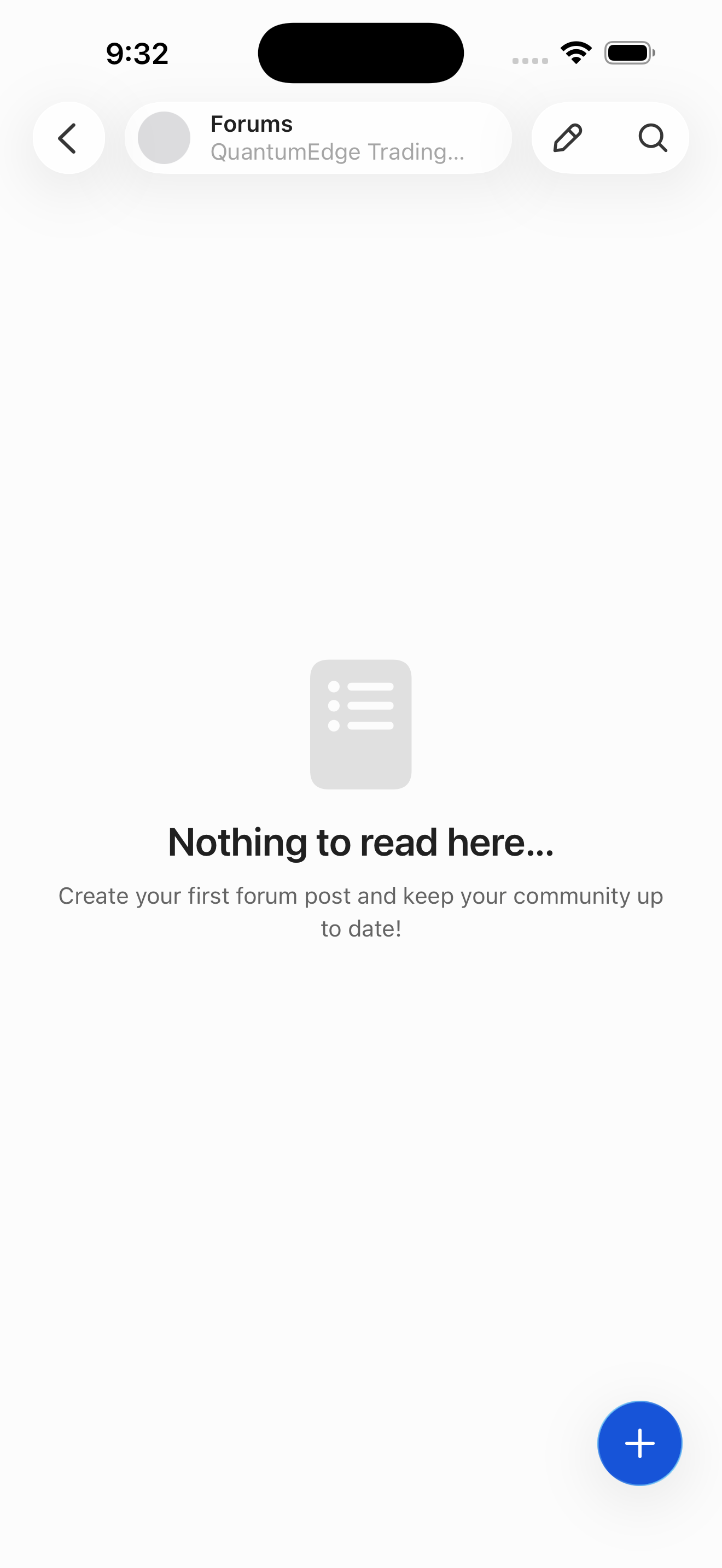 Forums — post list (empty)